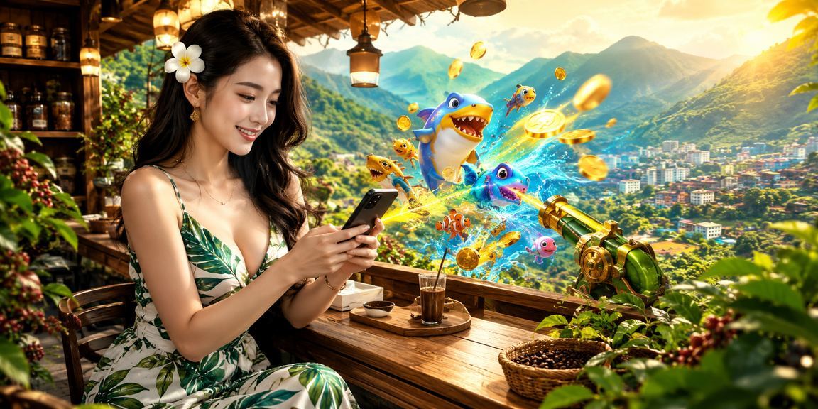 Khung cảnh thiên nhiên Sapa với hồ nước và cà phê Việt Nam
